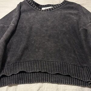 Vintage Havana distressed Charcoal Crew Neck Sweater